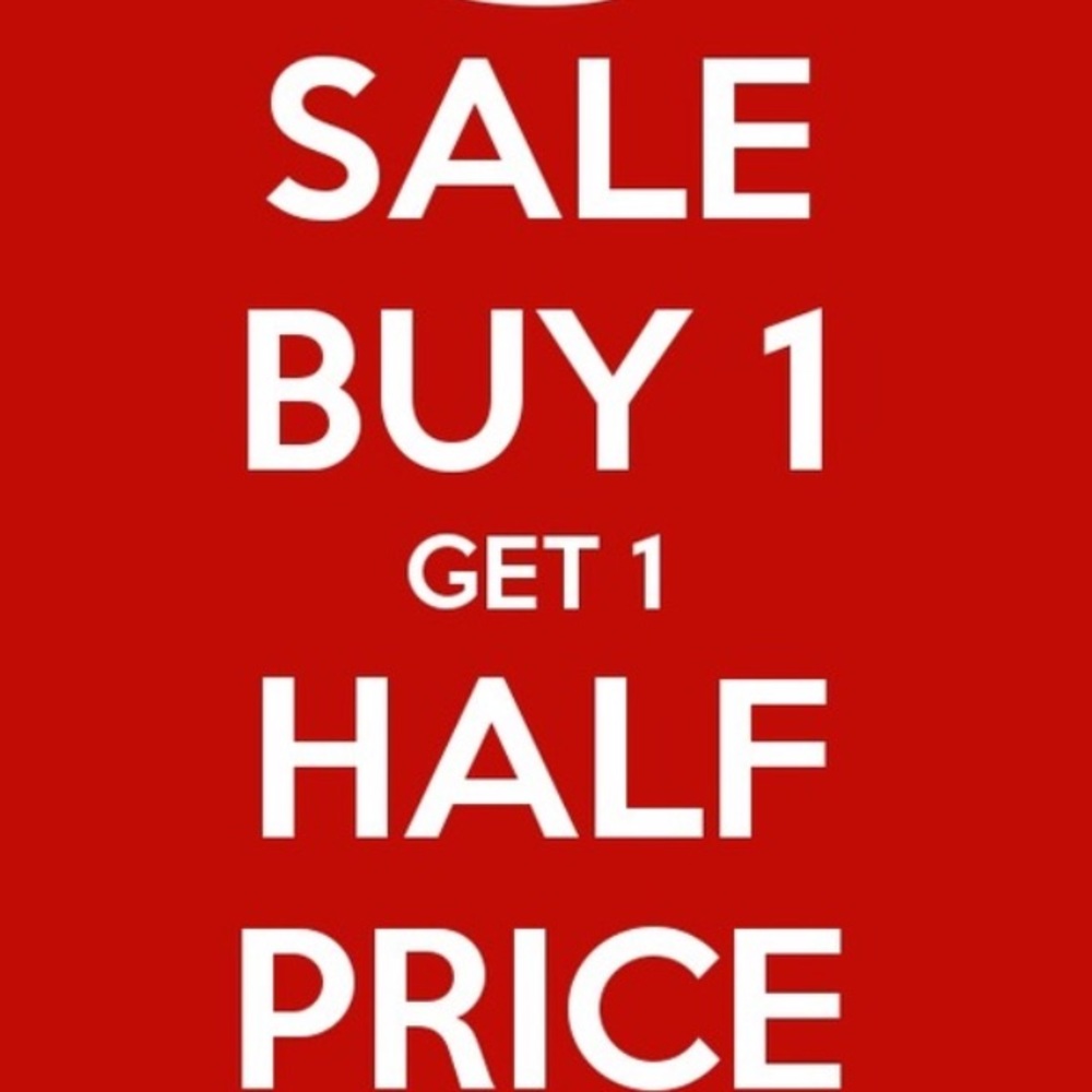 Buy 1, get 1 half off! Through Sunday! 🇺🇸
